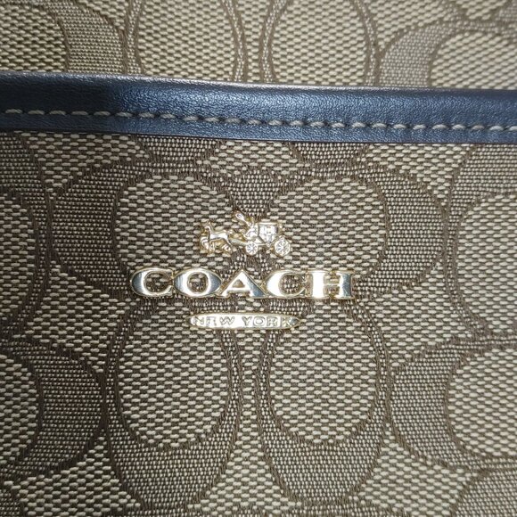 Coach Signature Print Crossbody Bag With Adjustable Strap In Tan/Brown Canvas & - Picture 10 of 16